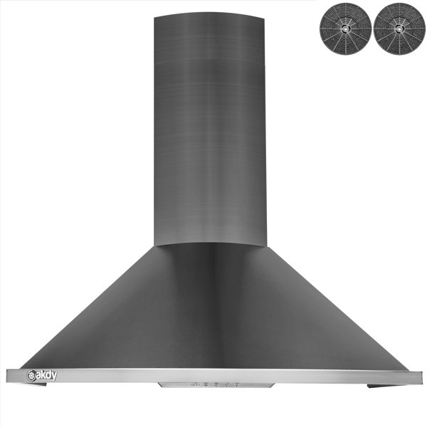 AKDY 30'' 343 CFM Convertible Wall Mount Range Hood in Black Wayfair